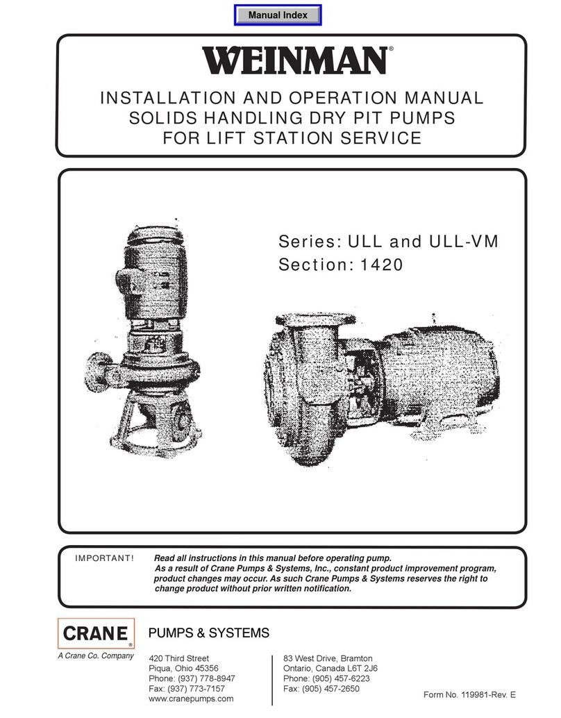 Crane Weinman ULL Series Installation and operation manual