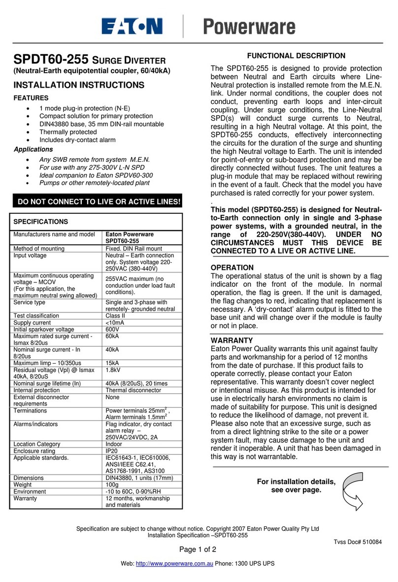 Eaton Powerware SPDT60-255 manual