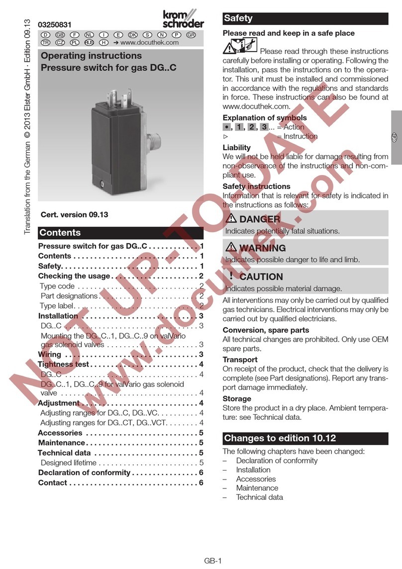 Elster krom schroder DG C Series operating instructions
