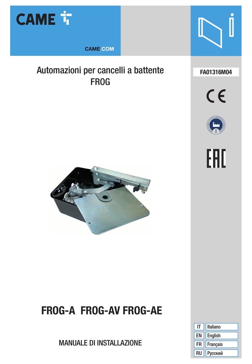 CAME FROG series installation manual
