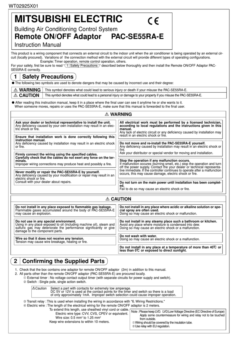 Mitsubishi Electric PAC-SE55RA-E User manual