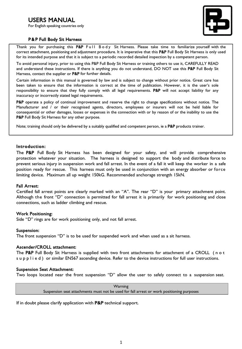 P&P Full Body Sit Harness user manual