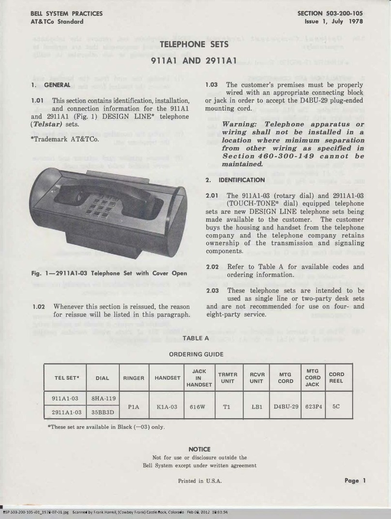 Bell System Practices 911A1 User manual