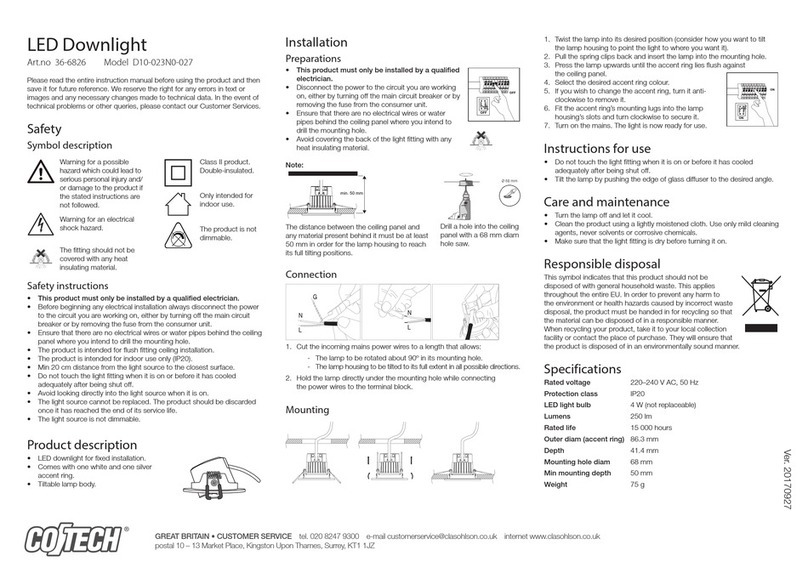 CO/Tech D10-023N0-027 instruction manual