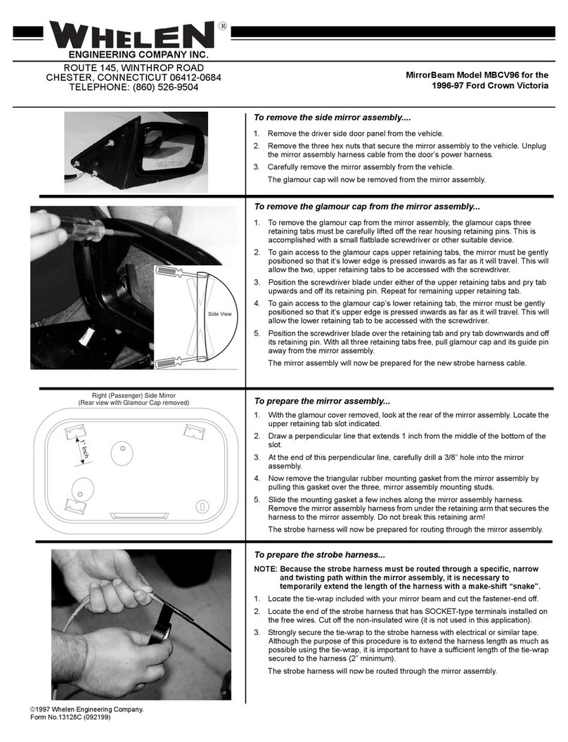 Whelen Engineering Company MirrorBeam MBCV96 installation guide