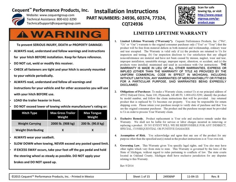 Cequent Performance Products 24936 installation instructions