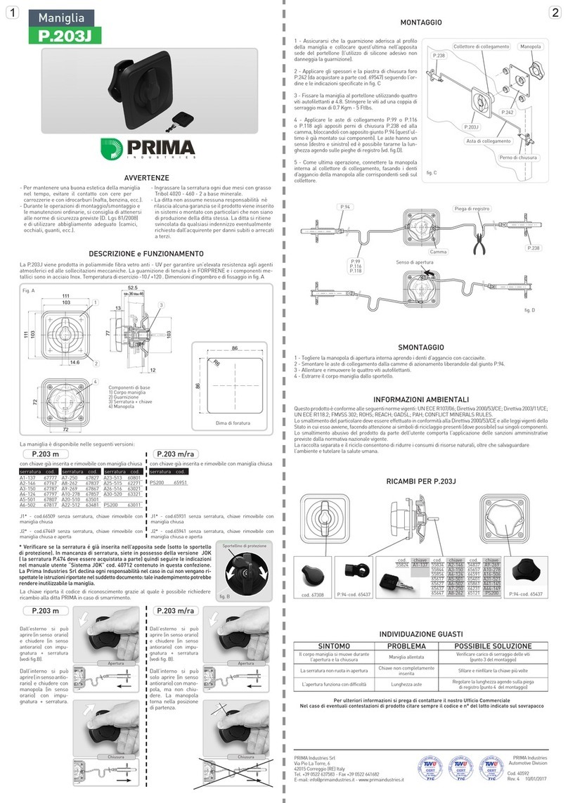 Prima Handle P.203J manual