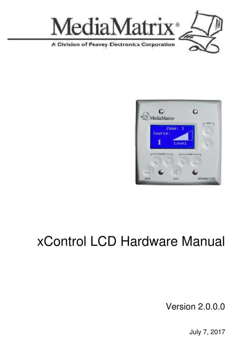 Peavey MediaMatrix xControl LCD Hardware manual