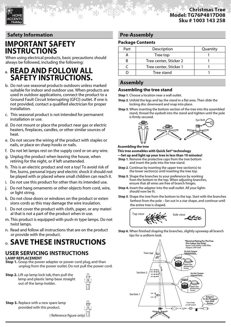 Home Accents Holiday TG76P4817D08 quick start guide