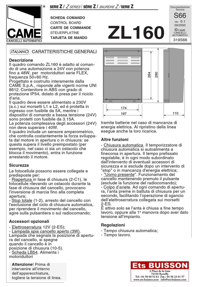 CAME Z Series User manual