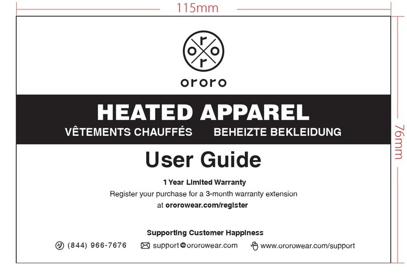 ORORO HEATED APPAREL user guide