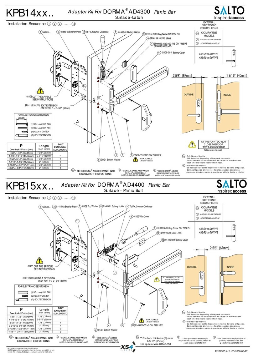 Salto XS4 KPB14 Series manual