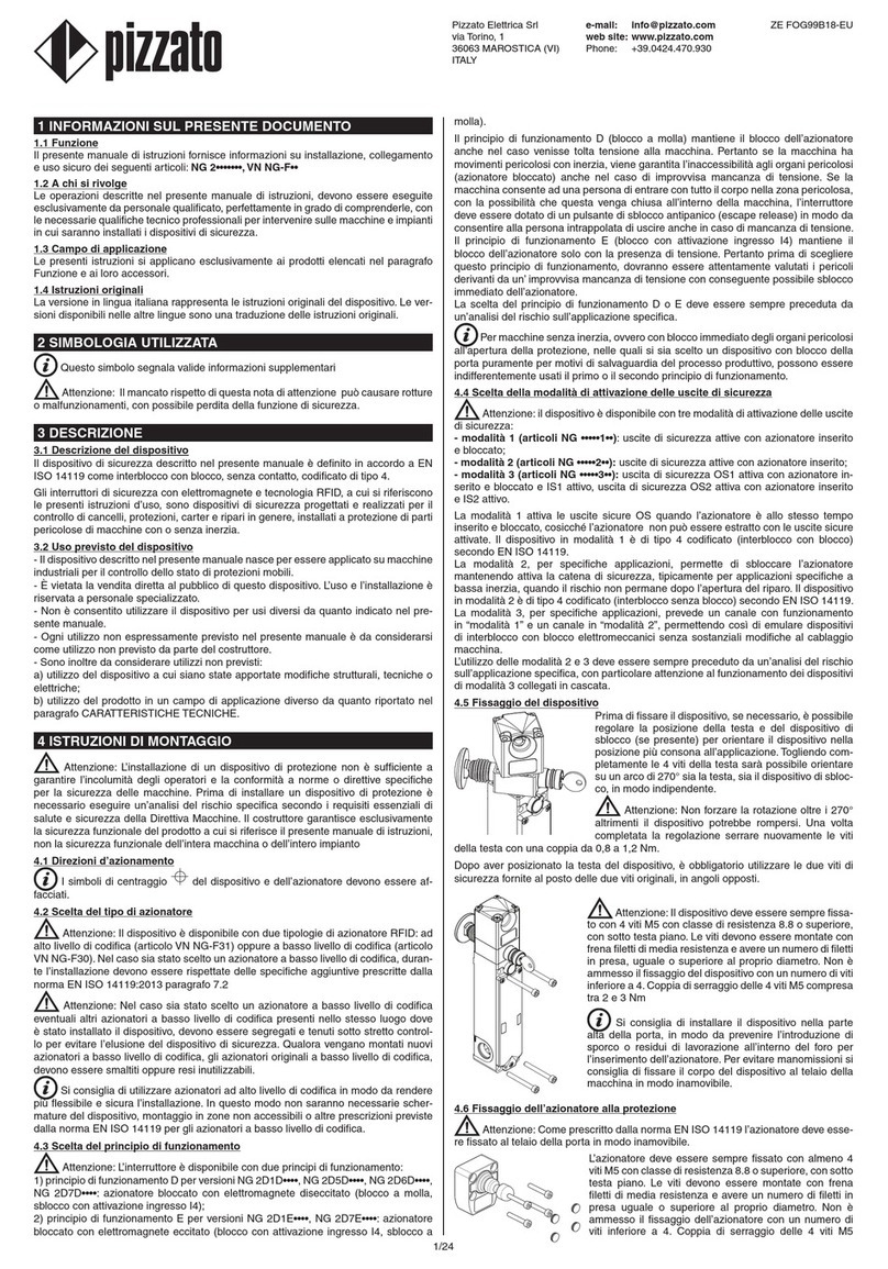 pizzato NG 2D1D411C-F31 User manual pizzato NG 2D1D411C-F31 User manual