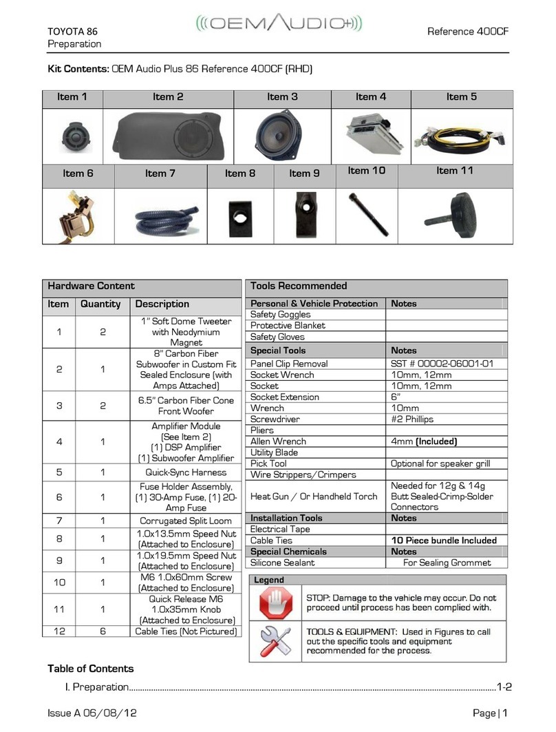 OEM Audio Reference 400CF User manual