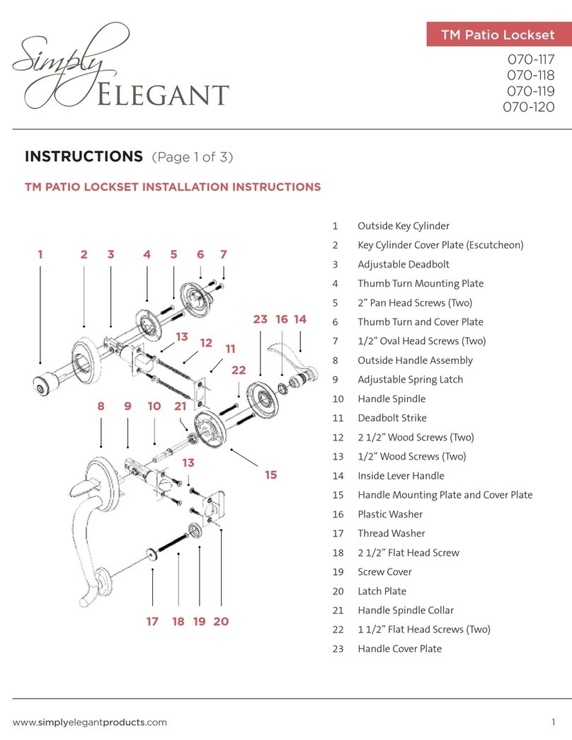 Simply Elegant TM Patio Lockset instructions