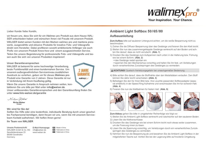 walser Walimex pro Ambient Light Softbox 50 Assembly instruction