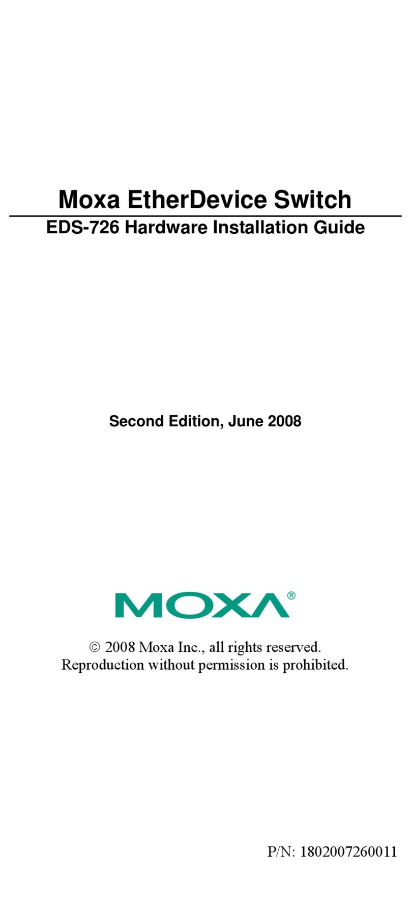 Moxa Technologies EDS-726 Series Manual Moxa Technologies EDS-726 Series Manual