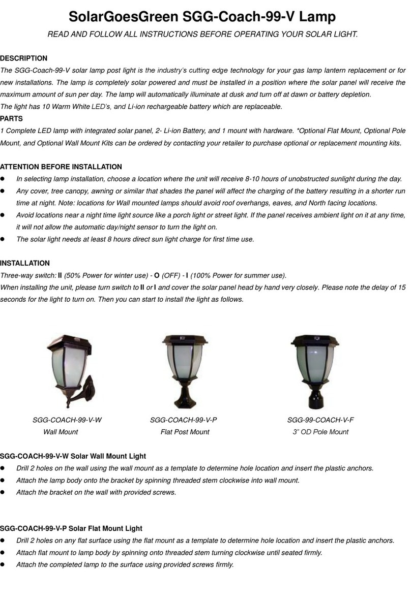 Solar Goes Green SGG-Coach-99-V Series User manual