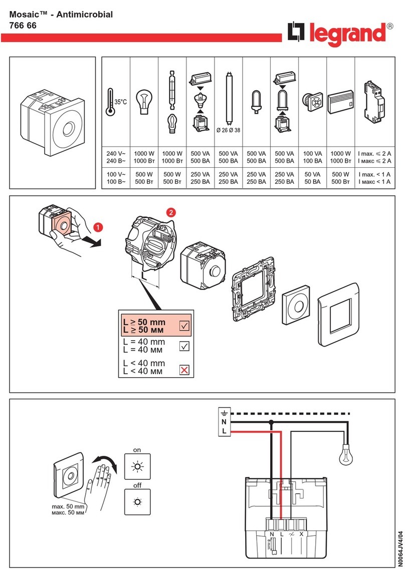 LEGRAND Mosaic 766 66 manual