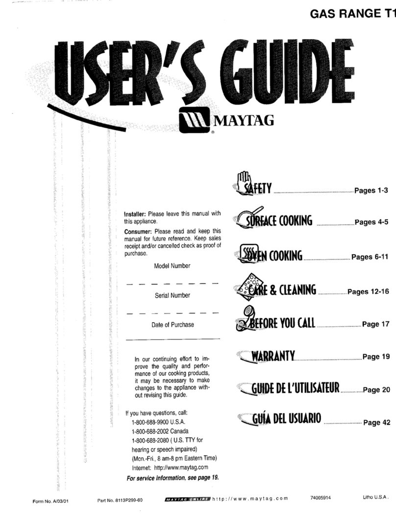 Maytag T1 User manual