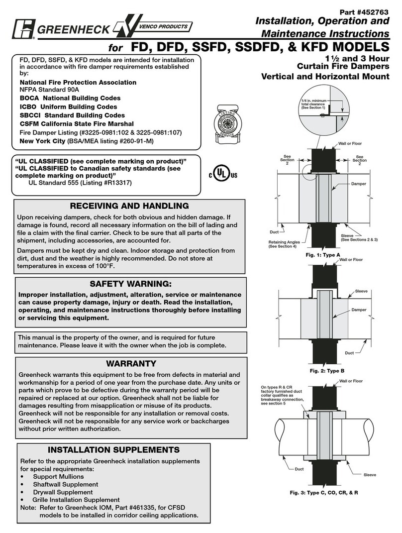 Greenheck FD Series Installation, operation and maintenance instructions