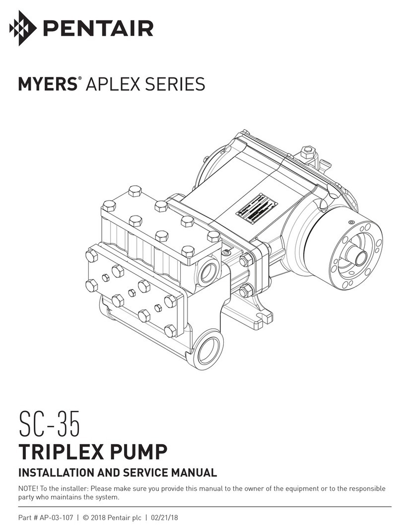 Pentair myers aplex Series Installation and service manual Pentair myers aplex Series Installation and service manual