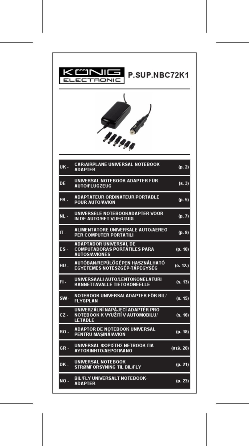 König Electronic P.SUP.NBC72K1 manual