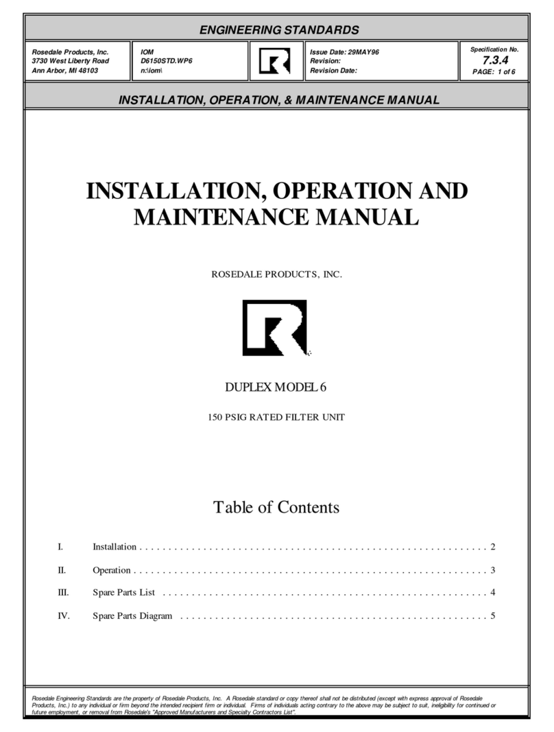 ROSEDALE DUPLEX 6 Installation, operation and maintenance manual ROSEDALE DUPLEX 6 Installation, operation and maintenance manual