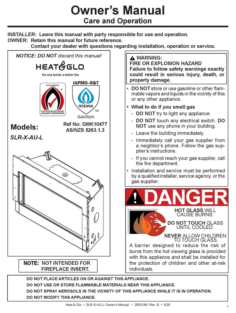 Heat & Glo SLR-X-AU-L User manual