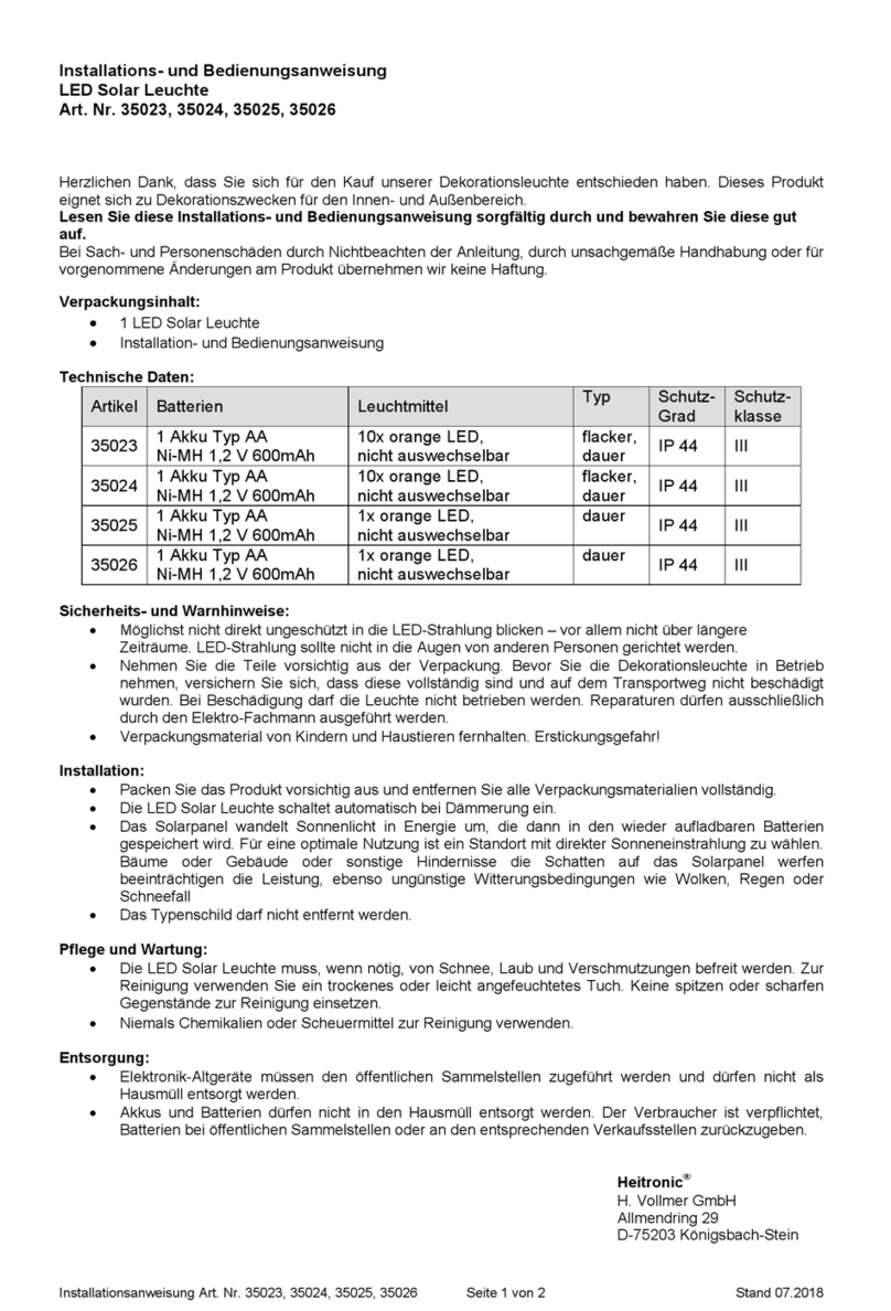 Heitronic 35023 Installation and operating instructions Heitronic 35023 Installation and operating instructions
