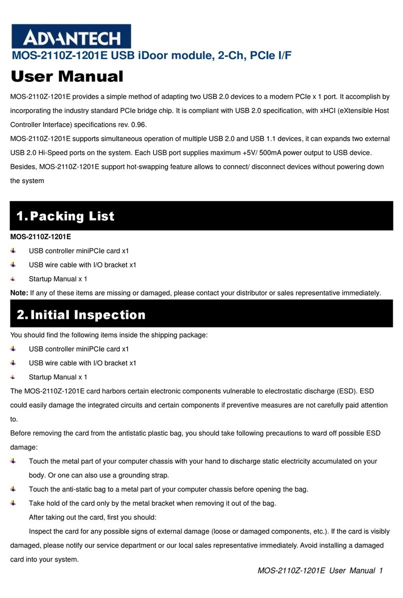 Advantech MOS-2110Z-1201E User manual