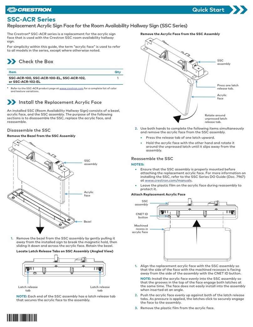 Crestron SSC-ACR Series User manual