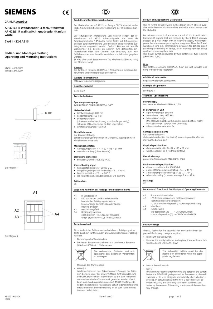 Siemens GAMMA instabus AP 422/3 Service manual