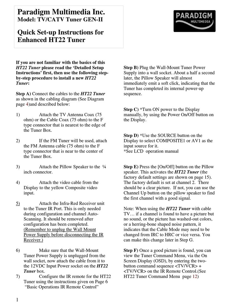 Paradigm Multimedia HT22 Quick setup instructions