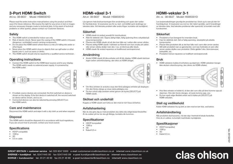 Clas Ohlson HSW0301D instruction manual