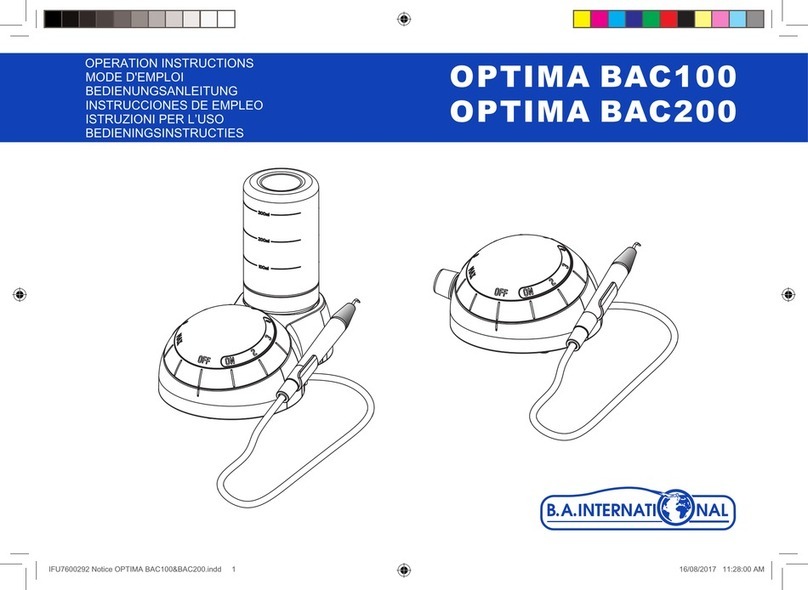 B.A. International OPTIMA BAC100 operating instructions