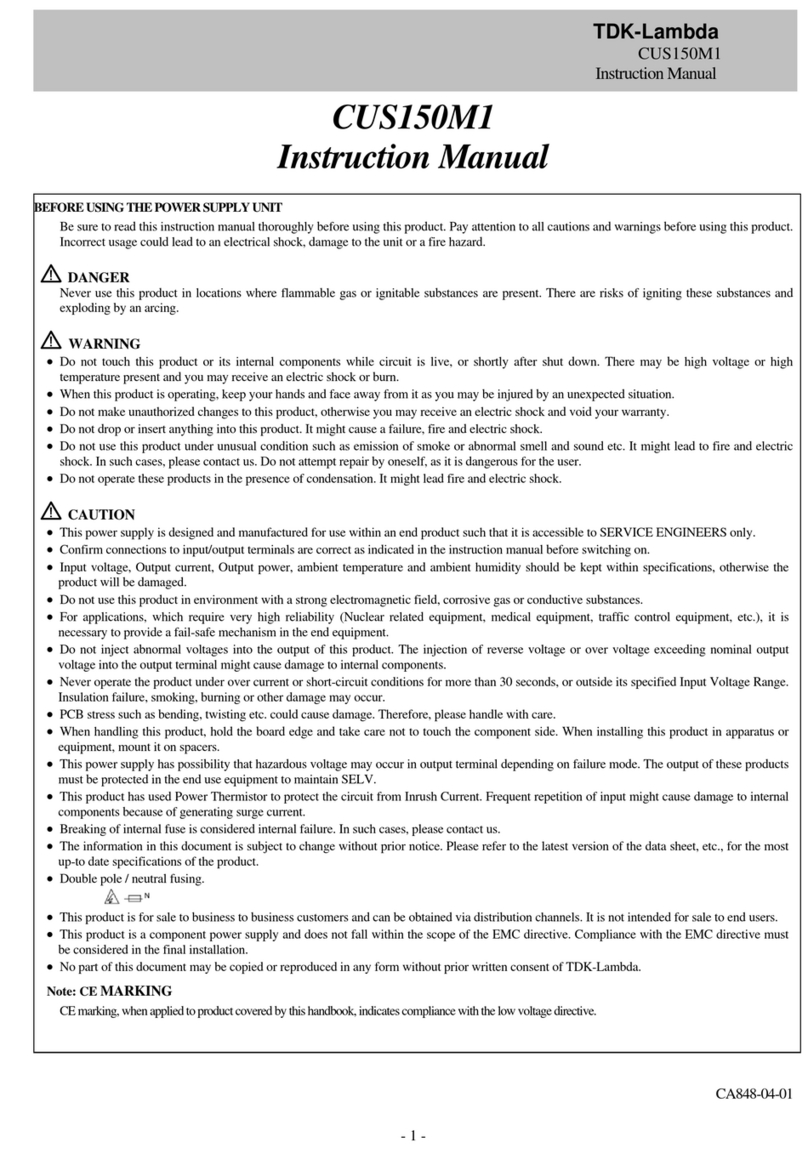 TDK-Lambda CUS150M1 Series User manual