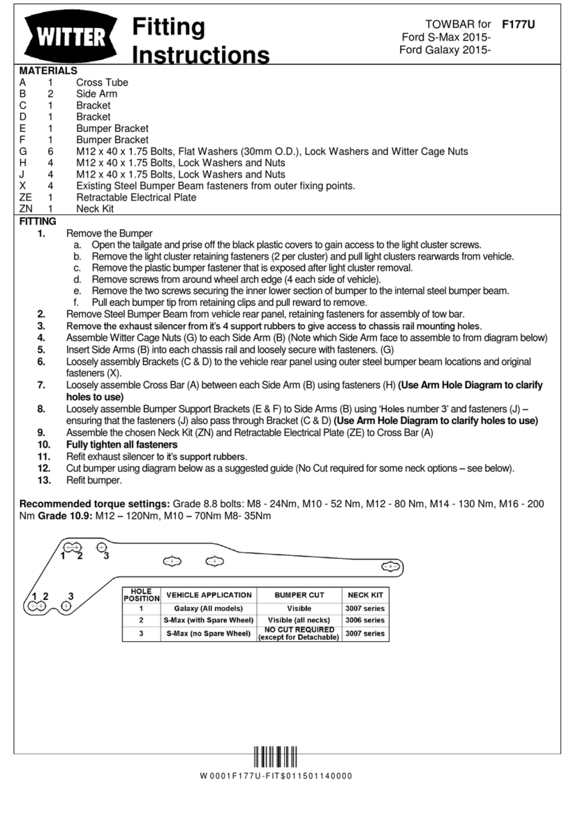 Witter F177U Fitting instructions