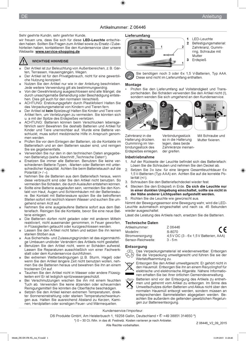 DS Produkte S-8070 instructions