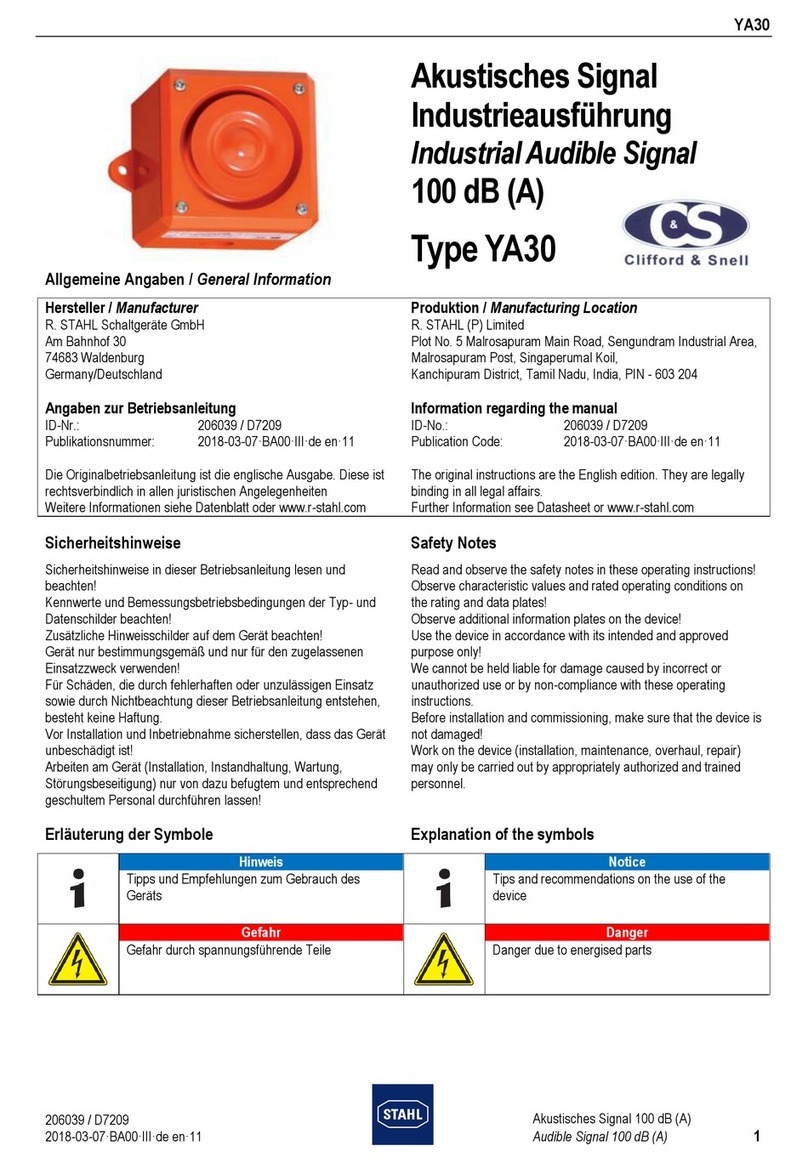 Stahl C&S YA30 Series manual