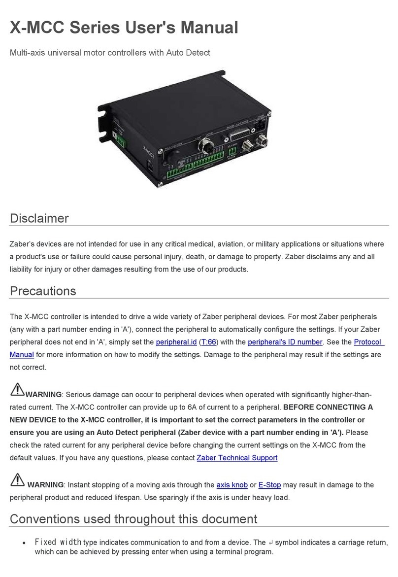 Zaber Technologies Inc. X-MCC Series user manual
