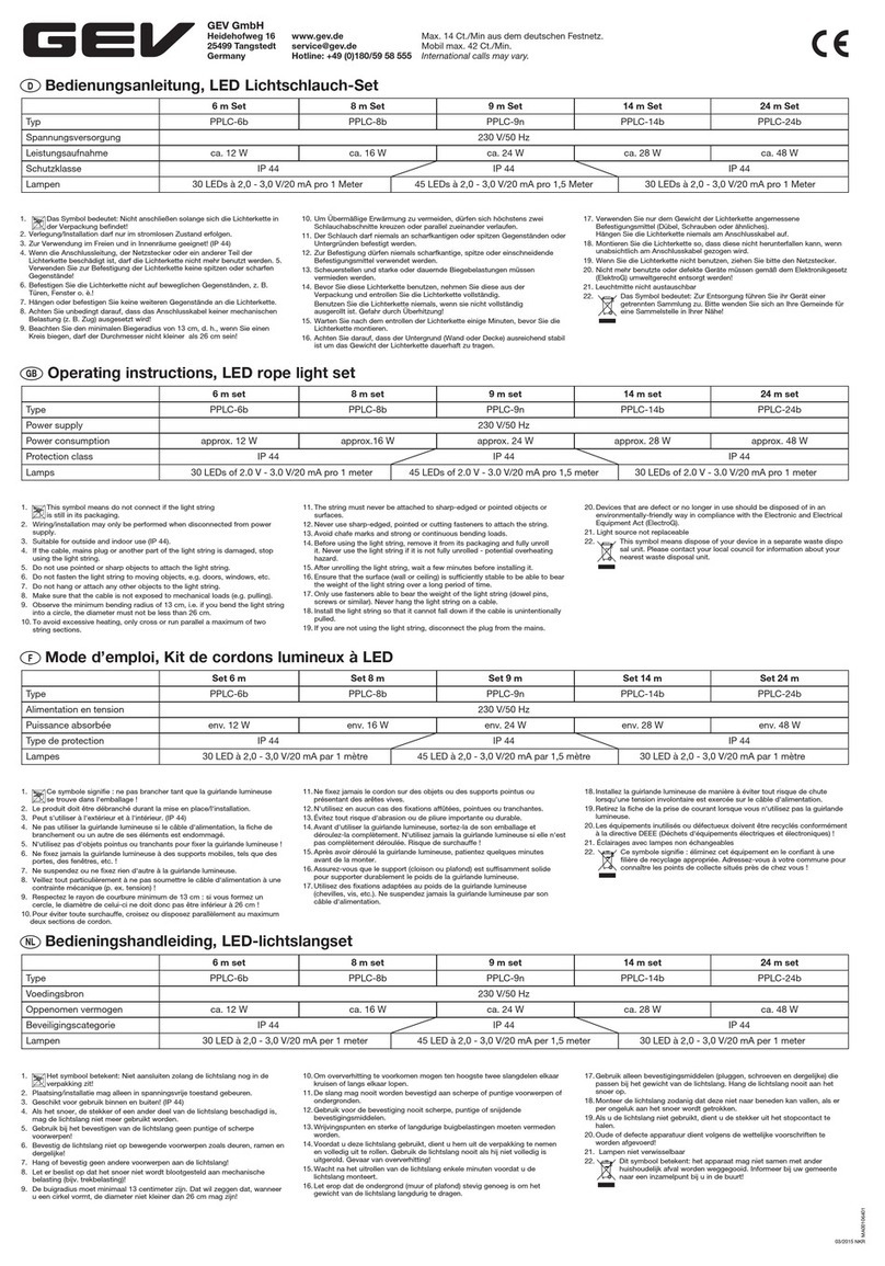 GEV PPLC-6b operating instructions