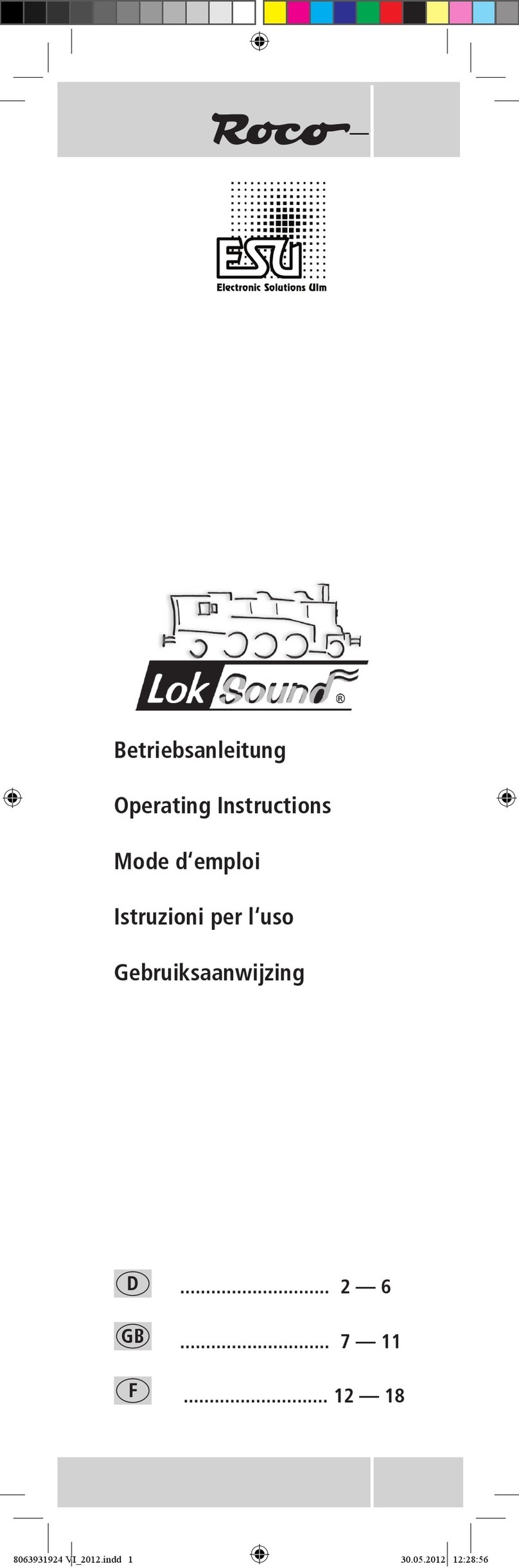 roco ESU Lok Sound User manual