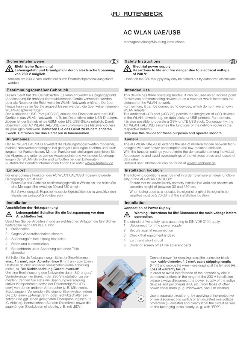 Rutenbeck AC WLAN UAE/USB Mounting instructions Rutenbeck AC WLAN UAE/USB Mounting instructions
