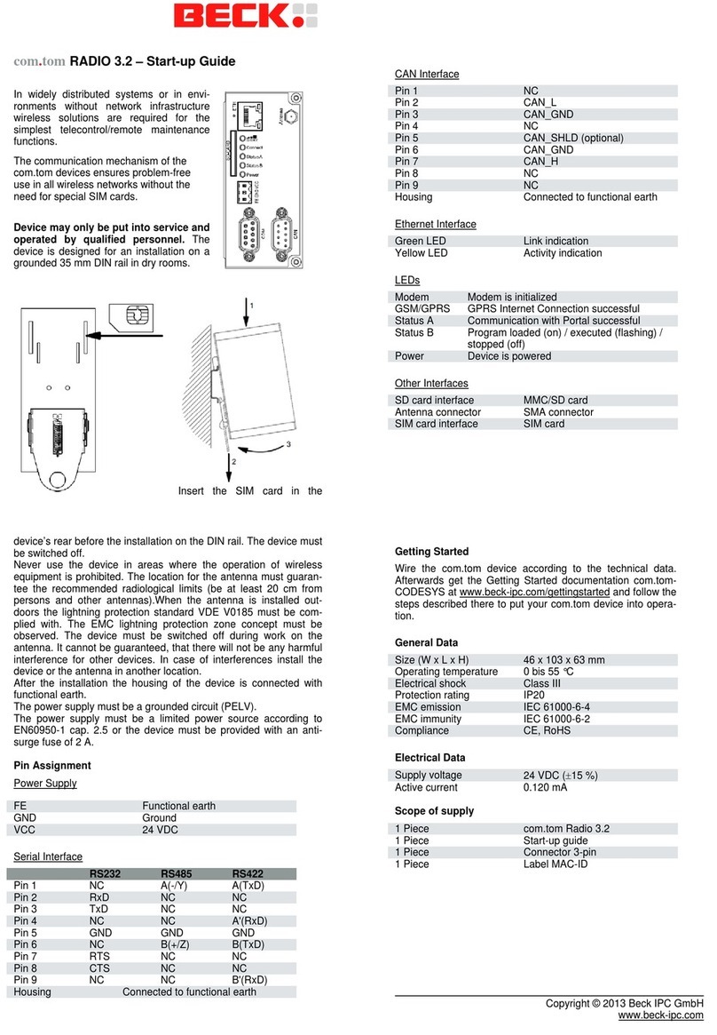Beck com.tom RADIO 3.2 User guide