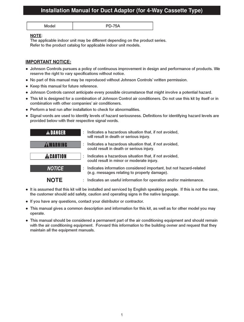 Johnson Controls PD-75A installation manual