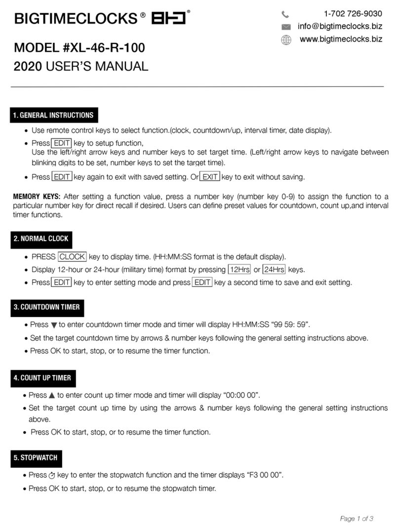 BigTimeClocks XL-46-R-100 user manual