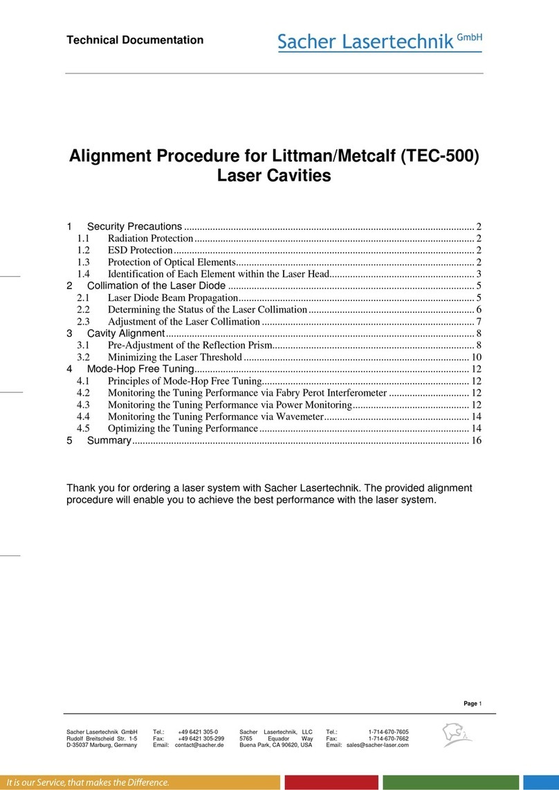 Sacher Lasertechnik TEC-500 Technical documentation