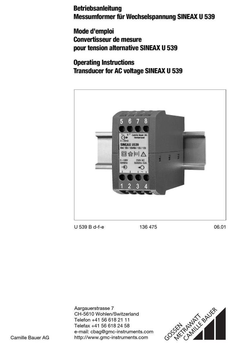 Gossen MetraWatt SINEAX U 539 operating instructions