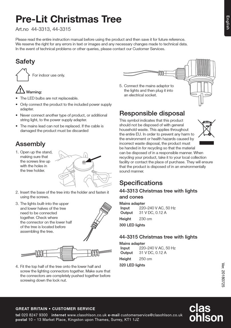 Clas Ohlson Pre-Lit Christmas Tree User manual